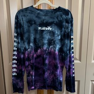 Pac Sun Playboy long sleeve tie-dye shirt.